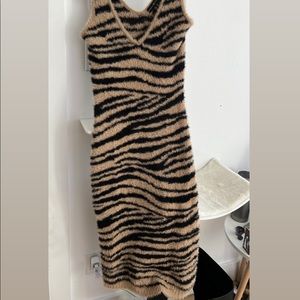 Midi length plush dress